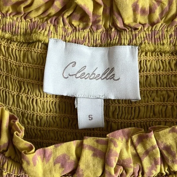 Cleobella Luna Smocked Mini Dress Camellia Yellow - Picture 8 of 14